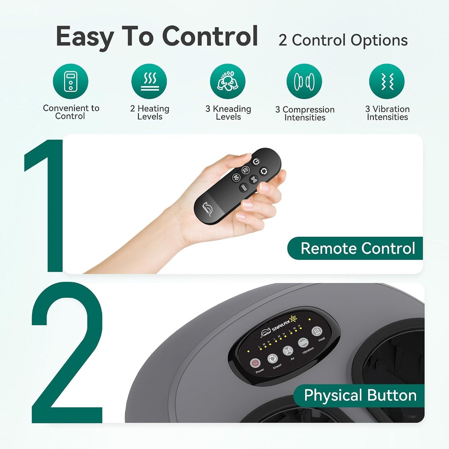 Snailax Shiatsu Foot Massager with Heat, FSA Eligible, Kneading, Compression, Vibration, Feet Massage Machine for Plantar Fasciitis, Neuropathy, Foot Warmer, Gifts for Women Men,Size 13