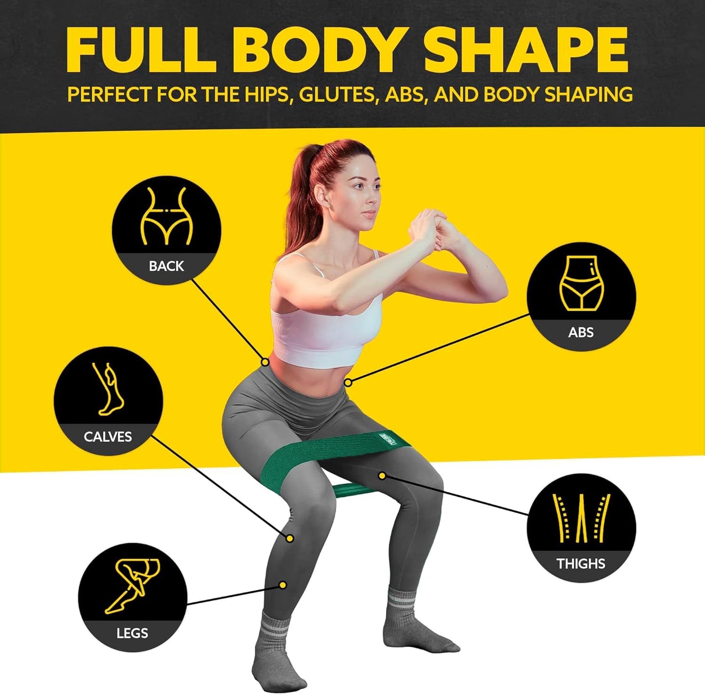 Tribe Lifting Resistance Bands for Working Out - 3 Pack Fabric Workout Bands for Women and Men - Booty Bands for Legs and Glute - Non Slip Exercise Bands Set for Squat Hip Thigh