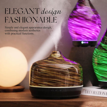 Porseme 500ml Glass Essential Oil Diffuser Aromatherapy Ultrasonic Cool Mist Humidifier 15-21 Running Hours Waterless Auto-Off Air Diffusers for Sleeping Yoga Working Spa(Light Blue)