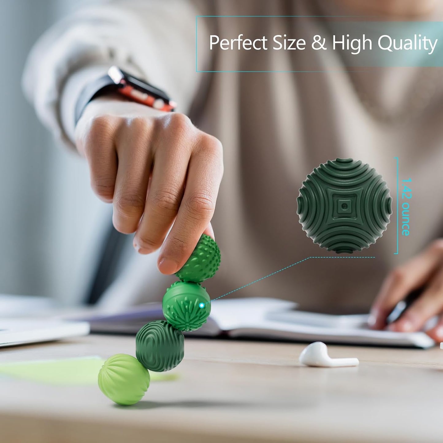 luckdoor Silicone Magnetic Balls Fidget Toys for Adults & Teens,4PCS Stress Relief Sensory Toys for Autism ADHD Anxiety,Fun Textures Gadgets,Office Desk Toy,Stocking Stuffers for Men Women Teen Gifts