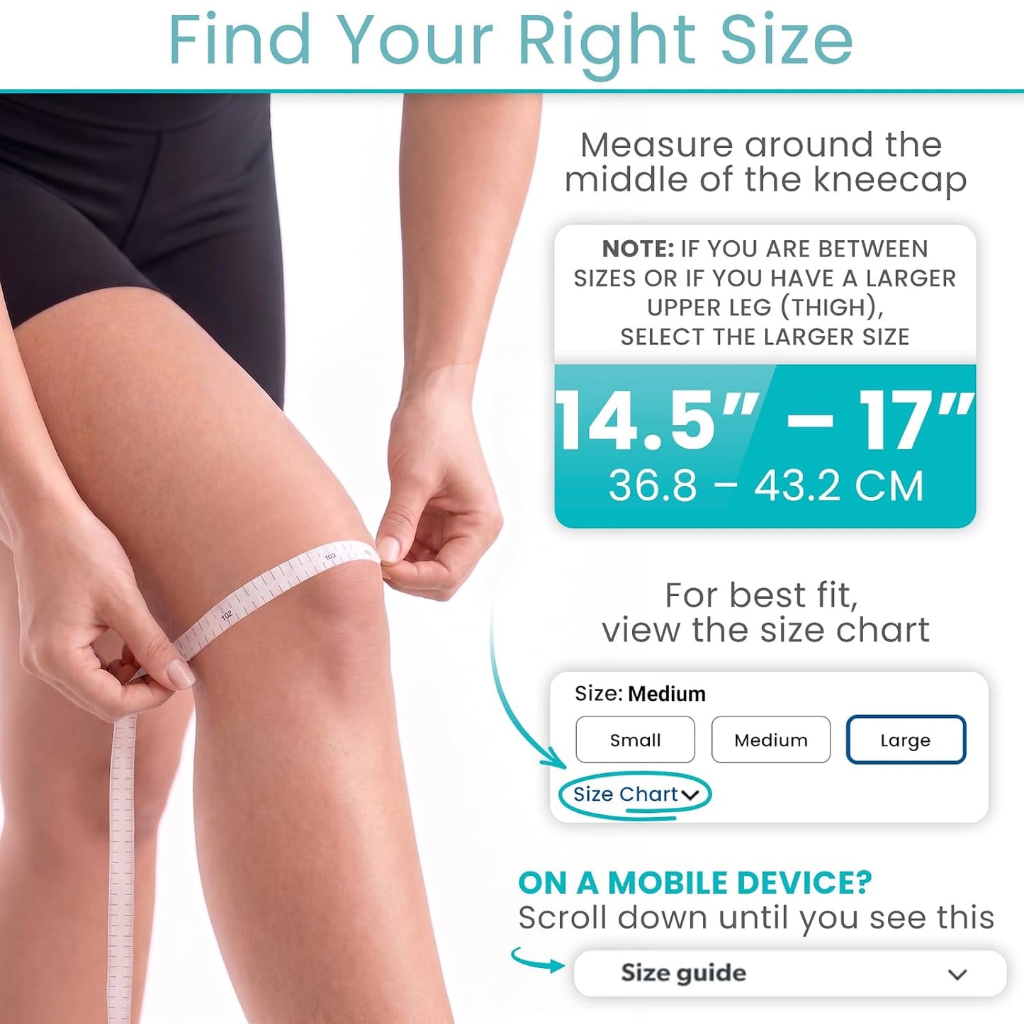 Vive Dual Patellar Tendon Support Strap - Knee Stability Brace for Men & Women, Patella Stabilizer Band for Pain Relief & Mobility, Meniscus, Tendonitis, Running, Arthritis, Injury Recovery (Medium)