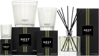 NEST New York Reed Diffuser, Bamboo - 5.9 fl oz - Fragrance for Up to 90 Days - Reusable, Refillable Glass Holder - Includes 8 All-Natural Reed Sticks - Flame Free