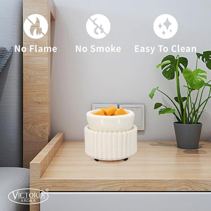 VICTORIA AROMA Ceramic Wax Melt Warmer 3-in-1 Candle Wax Warmer for Scented Wax Melter Electric Fragrance Wax Burner for Home Office Bedroom Gift & Decor…