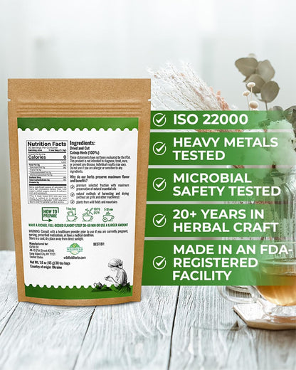 30 Bags Catnip Tea Catnip Herb Tea (Nepeta L.) - 30 Count 1.5g Bags Cat Nip Leaf Herb Hierba Gatera
