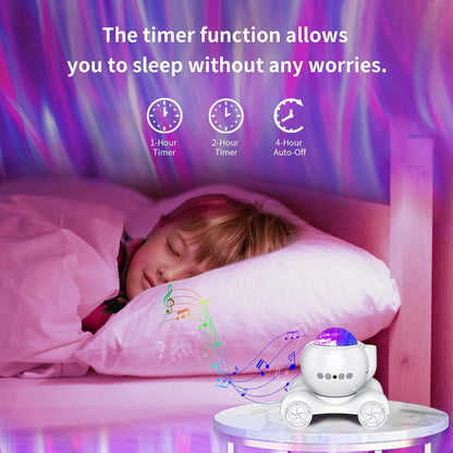 ENOKIK Galaxy Projector, Star Aurora Projector Built-in Bluetooth Speaker, Night Light for Kids Adults, White Noise Light for Home Decor/Relaxation/Party/Music/Gift (Black)