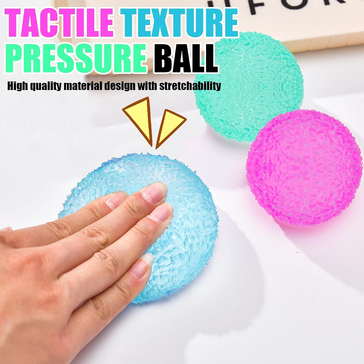 3Pcs Textured Stress Balls, Soft Sensory Fidget Toys Ball for Adults Kids