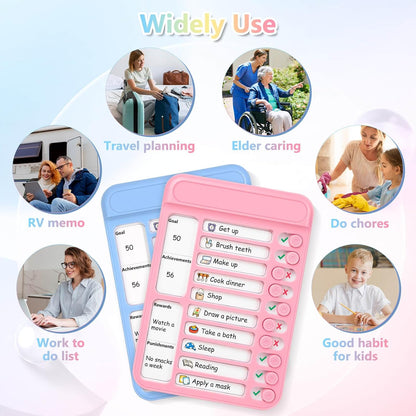 Audab Dry Erase Chore Chart for Kids, Magnetic Whiteboard Checklist Board, Chore Checklist Slider to Do List Board, Daily Routine Chart Schedule Board Task Tracker for Home Refrigerator, Wall, Desk