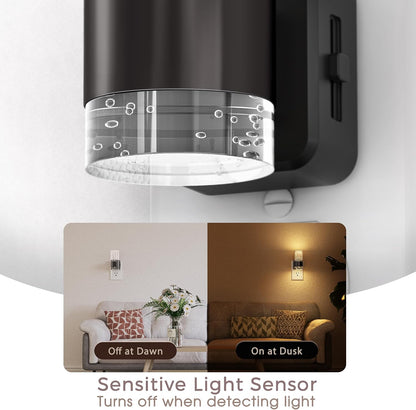 Briignite Night Lights Plug into Wall, Modern LED Night Light Plug in, Dusk to Dawn Sensor,Amber Night Light 0-100LM Adjustable Brightness, Dimmable NightLight for Hallway, Bedroom, Stairway, 2 Pack