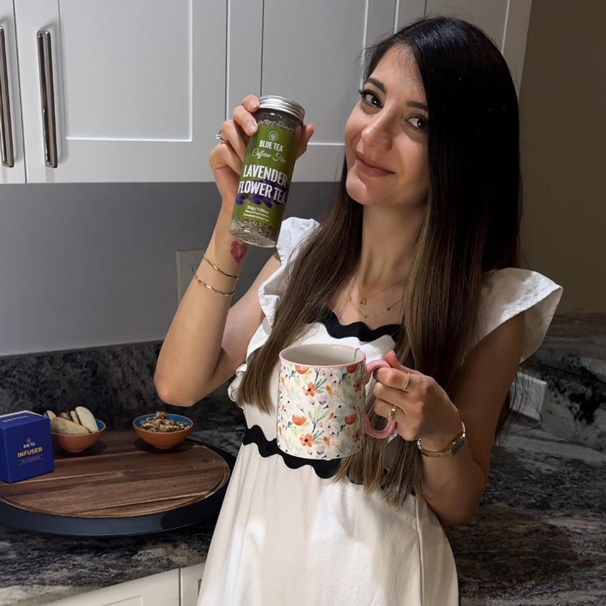 BLUE TEA - Lavender Tea - 1.05 Oz (30+ Cups) Loose | Relaxation & Stress Relief | Calming Tea | Caffeine Free - Herbal Tea - Flower Based - Natural - Non-Bitter | Reusable Pet Jar