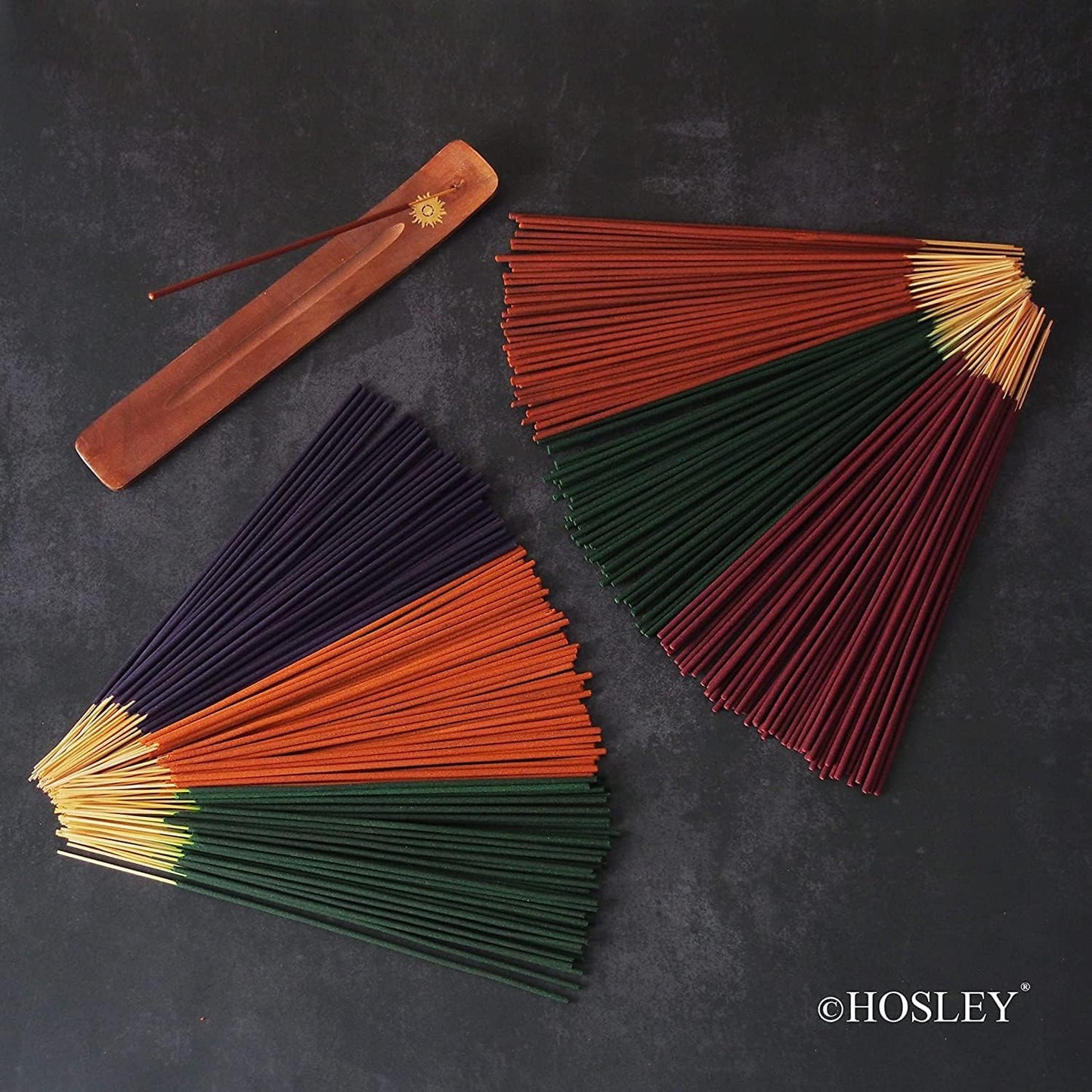 Hosley 320 Assorted Incense Sticks with Holder Eucalyptus, Fresh Bamboo, Lavender, Myrrh, Lavender Chamomile, Vanilla, Citrus, Dragon Blood Idea for Home, Wedding, Spa, Meditation & Aromatherapy