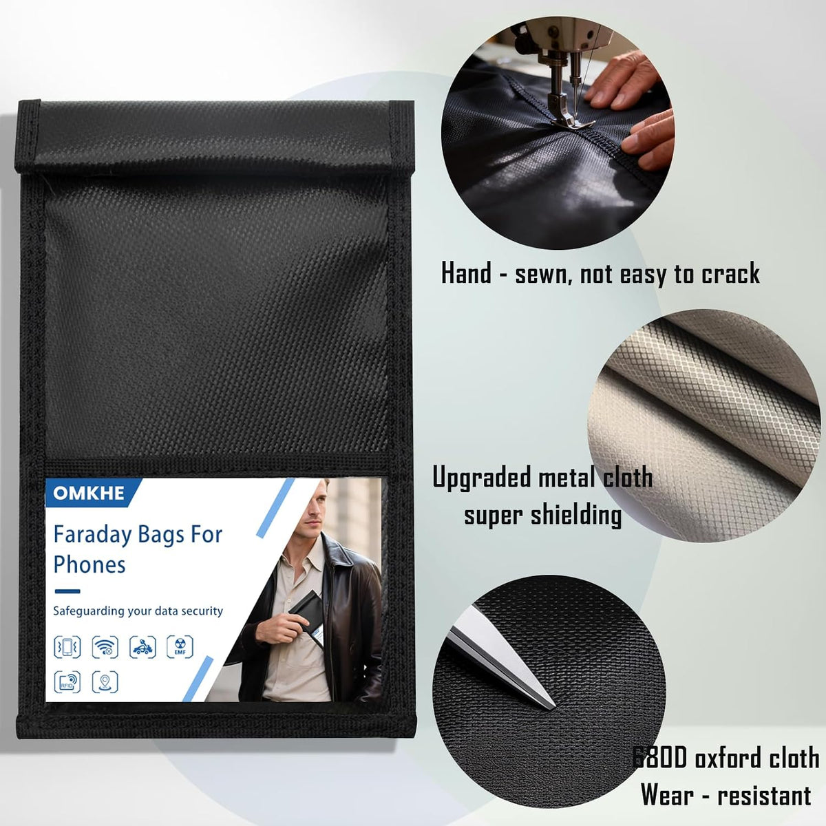 2 Pack Military Grade Faraday Bags for Smartphones