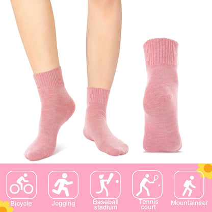 Eurzom 10 Pairs Socks Womens Crew Elastic Ankle Length Cotton Socks Aesthetic Cute Lightweight Low Cut Gifts for Women - Colors A