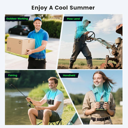 coldSky Upgraded Waist Fan 5 Speeds Clip On Fan, 24 Hrs Cooling for Outdoor