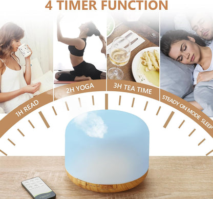 SACATR 550ml Oil Diffuser with 30x5 mL Essential Oils, Ultrasonic Technology, Remote Control for Home Office
