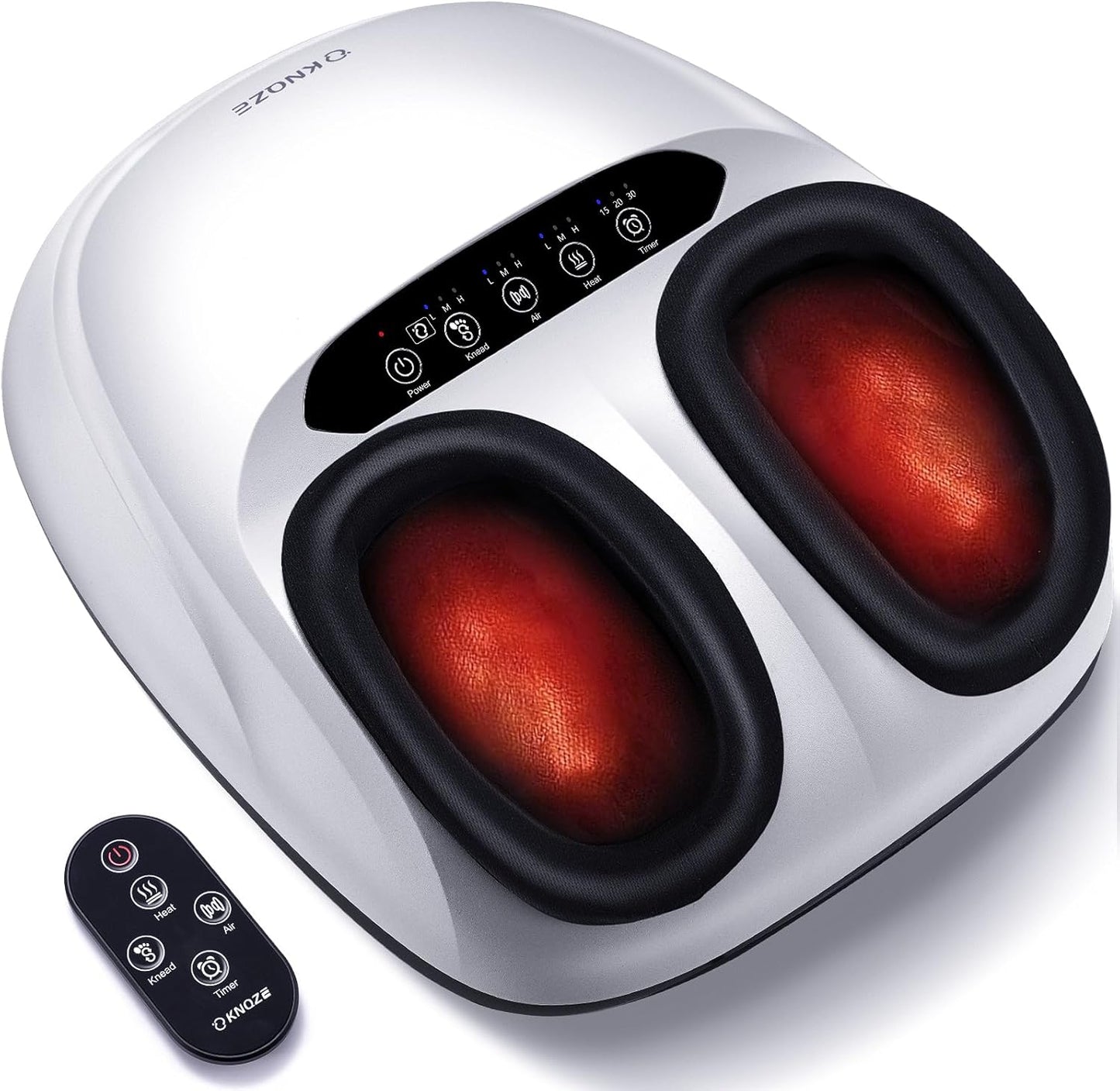 KNQZE Shiatsu Foot Massager with Heat, Compression, Deep Kneading Foot Massage for Plantar Fasciitis Relief, Remote Control, Multi Massage Modes, Auto Shut-Off Timer, FSA Eligible, Gifts for Women Men