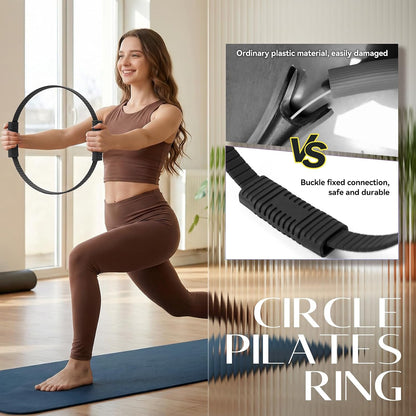 Pilates Kit, 13.5 Inch Magic Circle Ring with Core Ball and 5-Level Resistance Bands for Stretching, Toning & Full Body, Home Workout Pilates Equipment