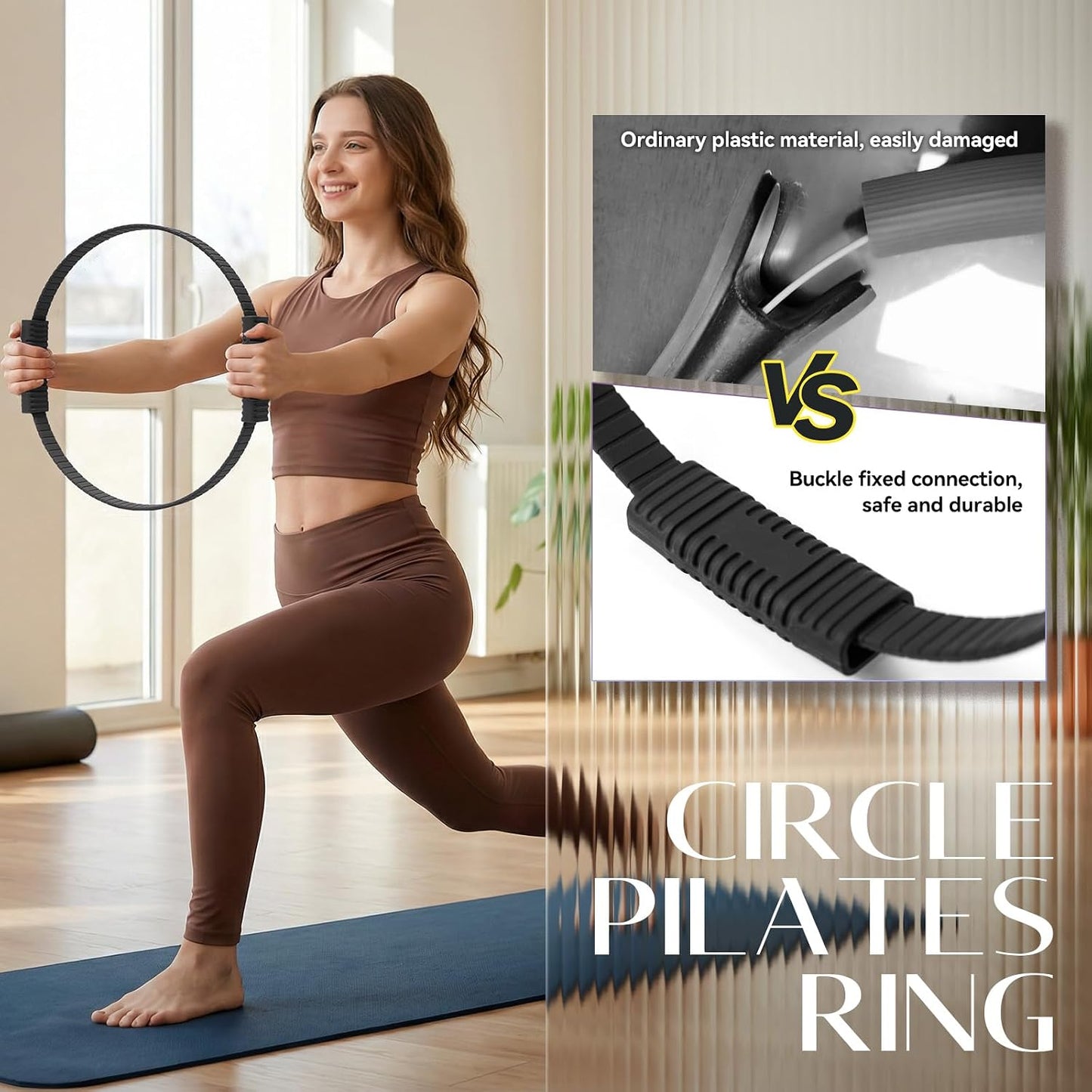Pilates Kit, 13.5" Pilates Ring with Mini Ball & Resistance Bands