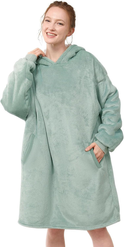 LetsFunny Blanket Hoodie,Oversized Wearable Sherpa Fleece Blanket Sweatshirt,Super Soft Warm Cozy with Giant Pocket,Gifts for Women Men Adults Teenagers, One Size Fits All