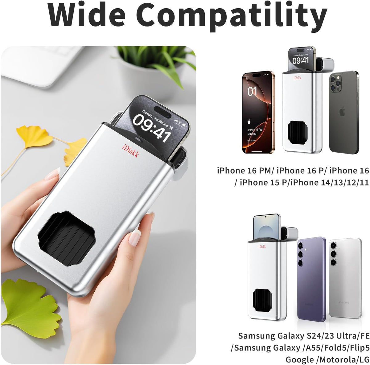 iDiskk Silver Metal Timed Phone Lock Box, Self-Control Timer Locker
