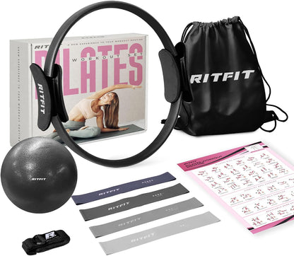 RitFit Pilates Ring Circle - 14 Inch Magic Fitness Circle for Toning Inner & Outer Thighs, Bonus Workout Guide Included