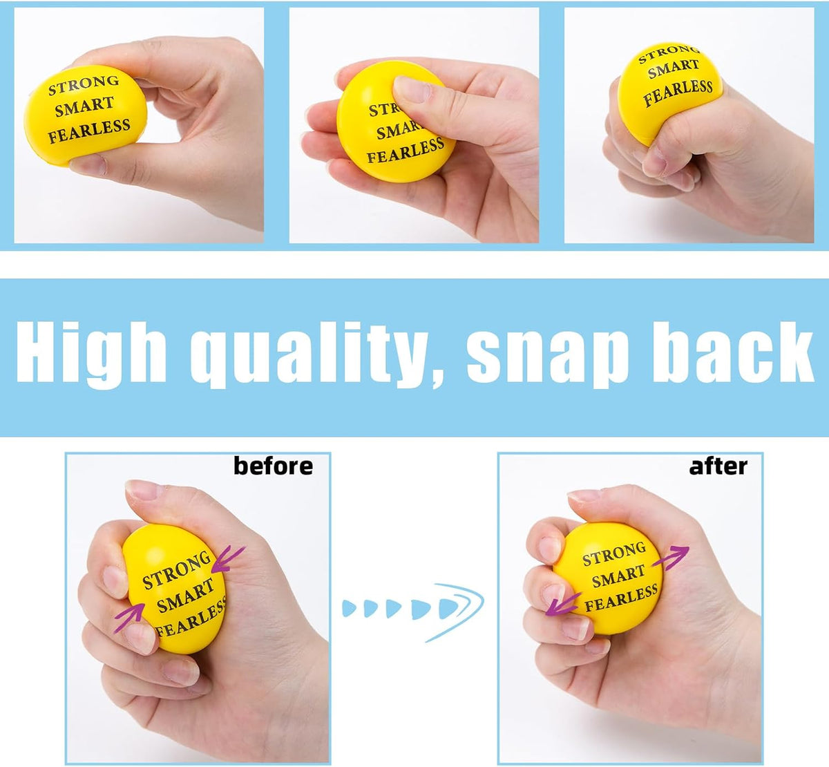 LOVESTOWN 18 PCS Motivational Stress Relief Balls, Squeeze Toys, 2 Inch