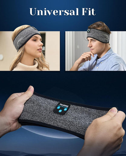 Perytong Sleep Headphones Wireless, Bluetooth Sports Headband Headphones with Ultra-Thin HD Stereo Speakers Perfect for Sleeping,Workout,Jogging,Yoga,Insomnia, Air Travel, Meditation (Grey)