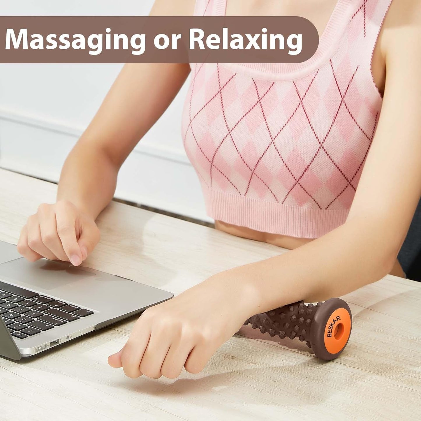 BESKAR Foot Massage Roller for Plantar Fasciitis Relief, Portable Reflexology Tool Pressure Point Massage Rollers, Deep Tissue Massages for Relieving Feet Arch Heel Pain, Myofascial Pain Syndrome