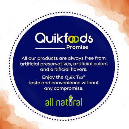 QuikTea Instant Cardamom Chai Tea Latte Unsweetened, 20 Single-Serve Sachets, Artisanal Indian Chai Latte Mix, Just Add Hot Water, Low Caffeine, Non-GMO, Gluten Free