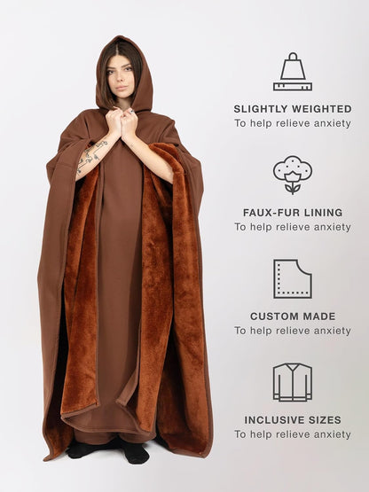 FREE THE SHEEP Eden Hoodie – Oversized Weighted Hoodie Cloak with Ultra-Soft Faux Fur Liner