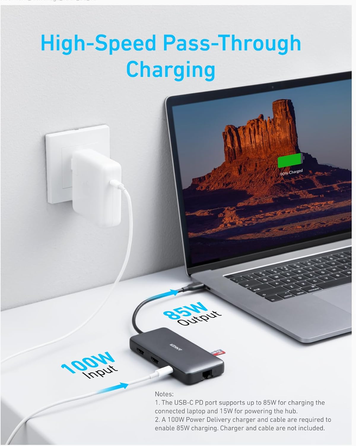Anker Laptop Docking Station Dual Monitor, 8-in-1 USB C Hub with 4K HDMI
