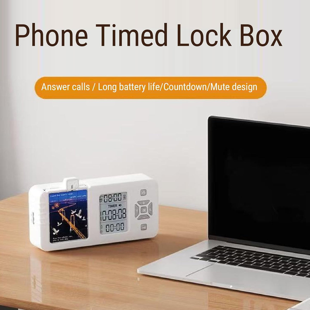 Timed Phone Lock Box with Timer for Smartphones Up to 6.9 Inches