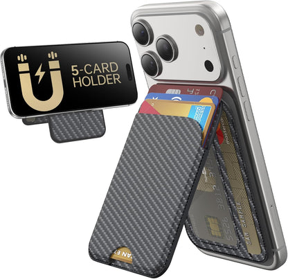 TWZKG for MagSafe Wallet, Works with Apple Find My,5 Card Holder with Stand