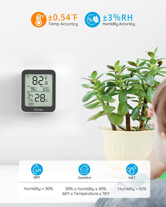 Govee Indoor Hygrometer Thermometer H5075 with Bluetooth App Control