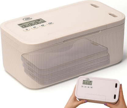 Timed Lock Box - Unplug from Cell Phones, Video Games, Socials, Snacks, Distractions - Time Locking Container - 30 Days Max Timer - Be More Present, Productive & Focused - Gray