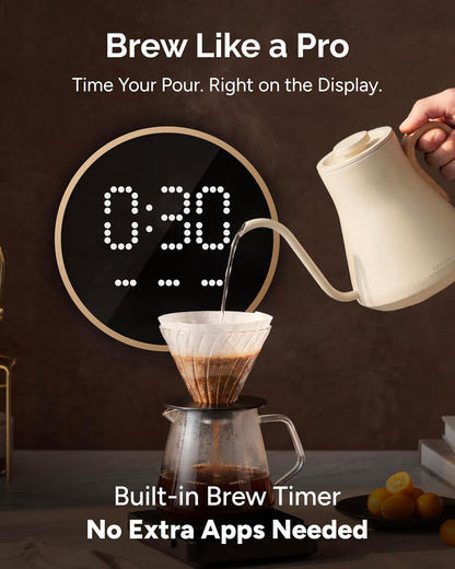 INTASTING Gooseneck Electric Kettle with ±1℉ Temperature Control 0.9 Liter
