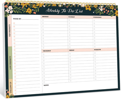 Taja Weekly To Do List Notepad with 52 Undated Sheets（8.5"×11"）- Weekly Desk Planner for Women & Man, Work and Home -1 Pack Violet Dream