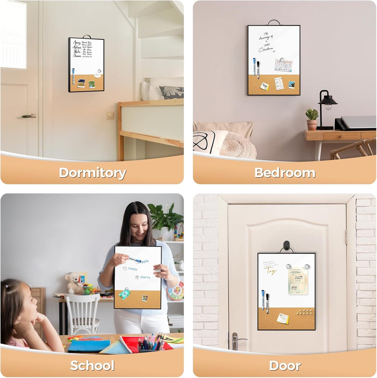 Weekly Planner Whiteboard 16"x12" with Handle | Magnetic Dry Erase Weekly Calendar with Aluminum Frame, Portable Hanging Board for Wall, Door, Desktop, 2 Markers & Magnets