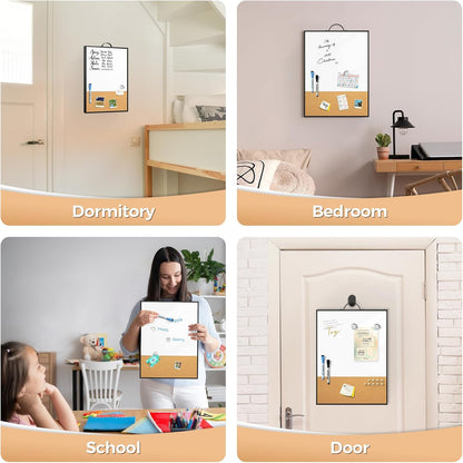 Weekly Planner Whiteboard 16"x12" with Handle | Magnetic Dry Erase Weekly Calendar with Aluminum Frame, Portable Hanging Board for Wall, Door, Desktop, 2 Markers & Magnets