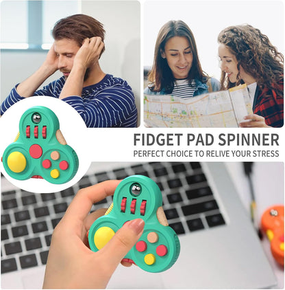 Yrissmiss Fidget Toys for Adults, Fidget Pad Easter Basket Stuffers for Boys Girls,Stress Relief Cube Clicker Controller with Quiet Fidgets,ADHD Autism Fidget Spinner for Office Desk Travel
