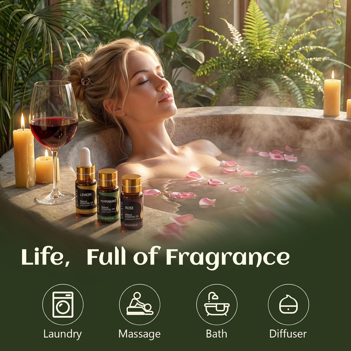 SACATR 60 Pcs Natural Essential Oil Sets,Fragrance Oil Scent (60 * 10ML)