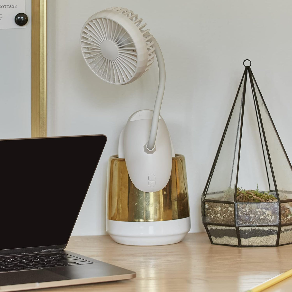 O2COOL Rechargeable USB Battery Clip Fan with Gooseneck 3-Speed