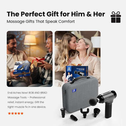 BOB AND BRAD T2 Pro Massage Gun with Heat and Cold, Deep Tissue Percussion Massager Gun for Pain Relief, Muscle Massager, Electric Back Massagers for Professional Athletes Runner