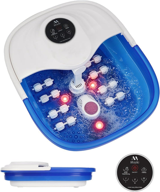 Collapsible Foot Spa Bath with Heat, Fits Men Size 12 (Royal Blue)