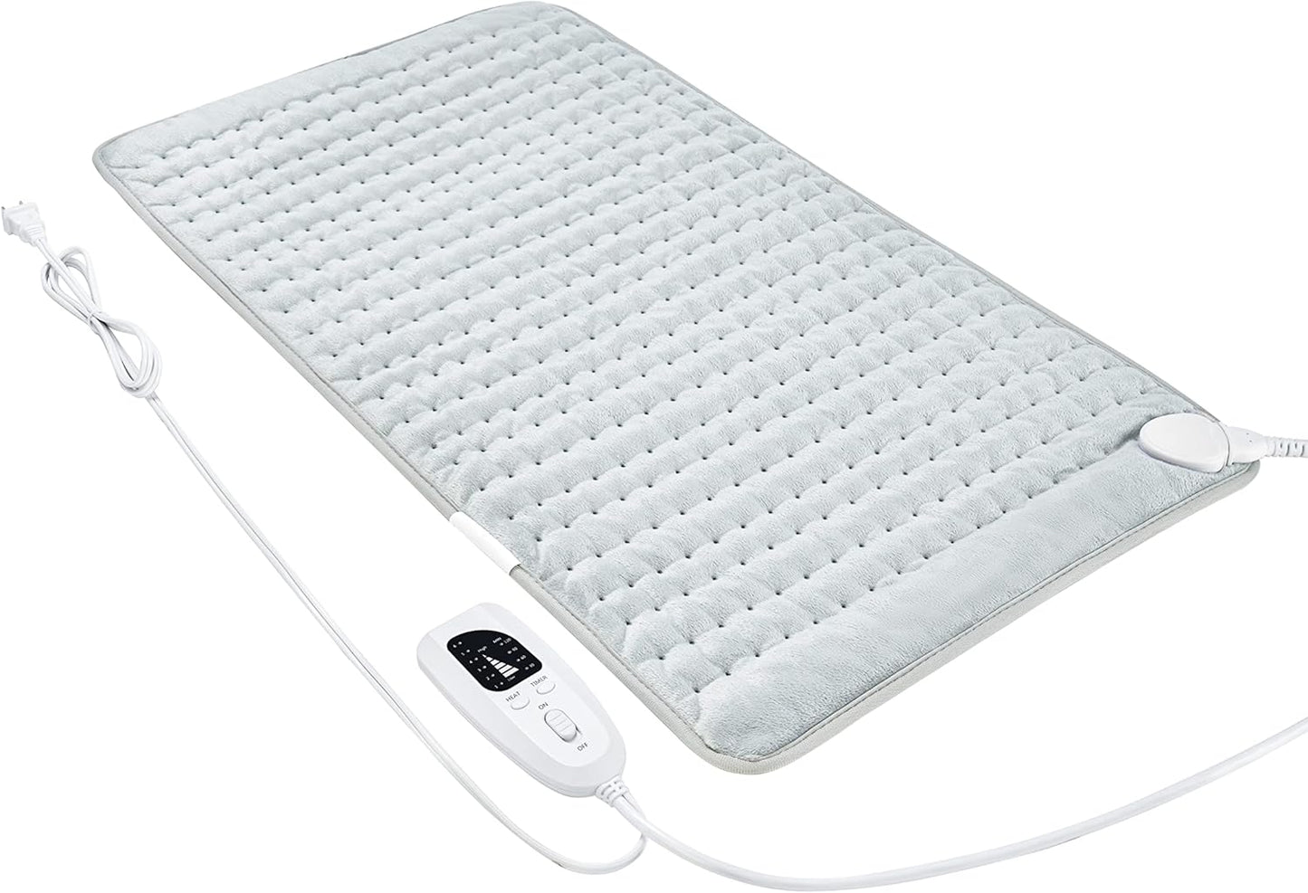 Heating Pad Electric Heat Pad, Hot Heated Pad,Multiple Temp and Timer Settings,Suitable for Shoulders, Neck, arms, Abdomen, Back, Legs, etc. (Silver Gray, 24"X12")