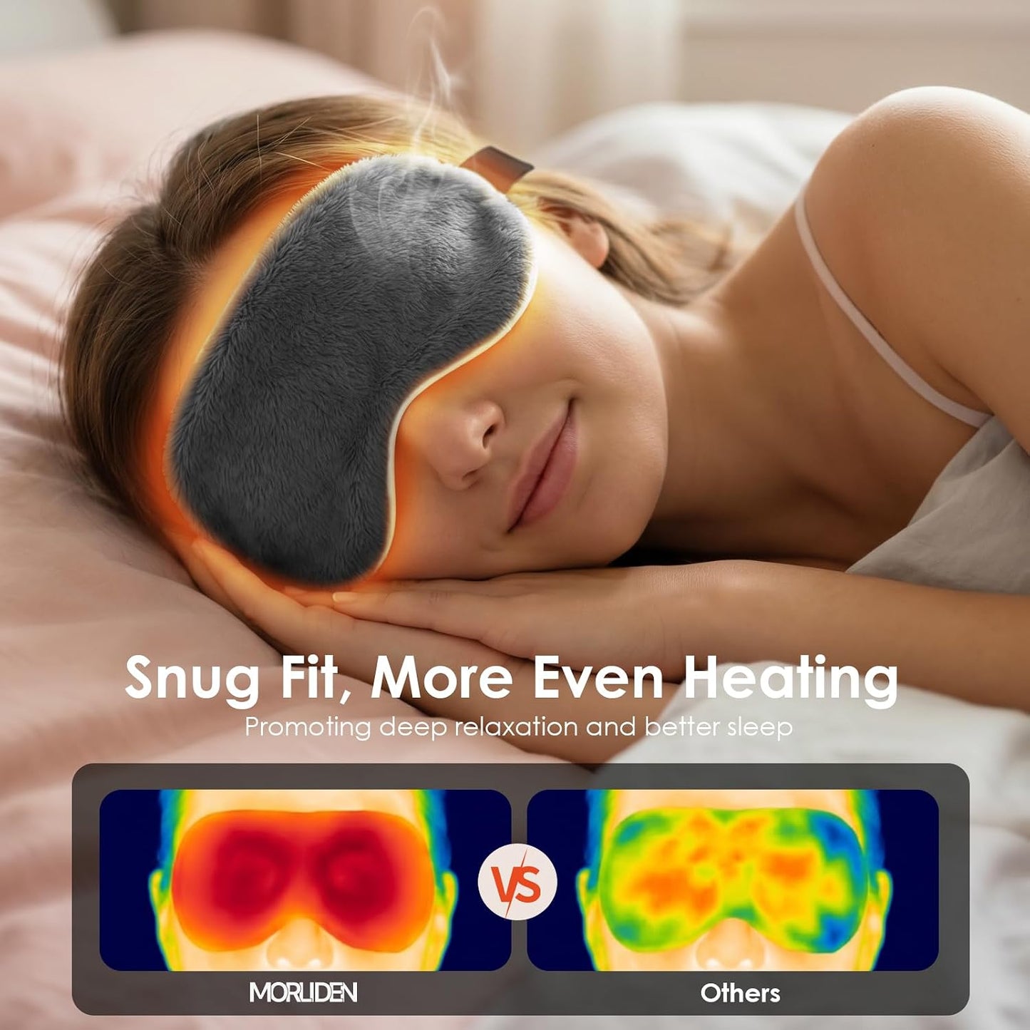 Heated Eye Mask for Dry Eyes, Steam Warm Compress for Stye Eye Treatment, Relieve, Hot Compress, Moist Heat Mask for Blepharitis (Steel Grey)