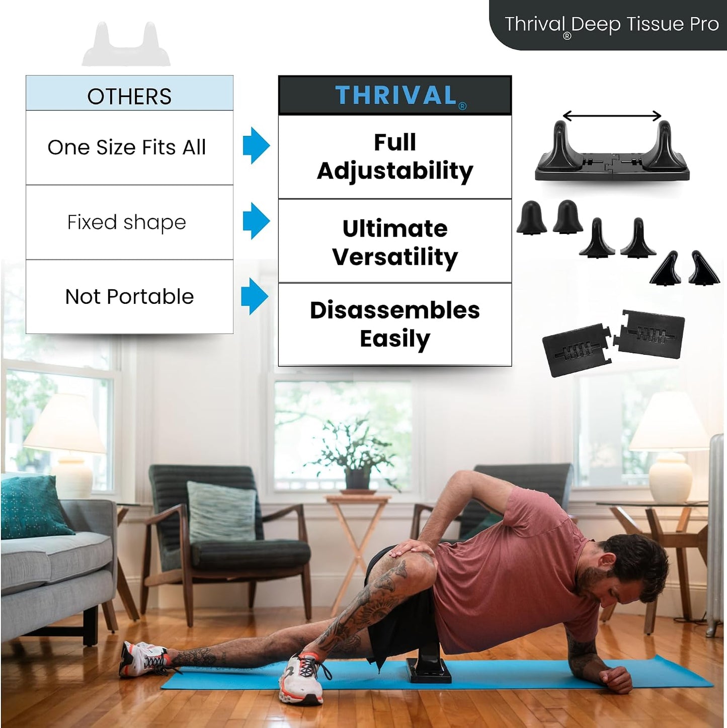 Thrival Arch Back Stretcher - Psoas Muscle Release Tool App for Hip Flexor, Back, Glute, Iliacus, and Neck - Spine Decompressor, Trigger Point, and Myofascial Release – Carbon Black