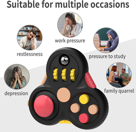 Yrissmiss Fidget Toys for Adults, Fidget Pad Easter Basket Stuffers for Boys Girls,Stress Relief Cube Clicker Controller with Quiet Fidgets,ADHD Autism Fidget Spinner for Office Desk Travel