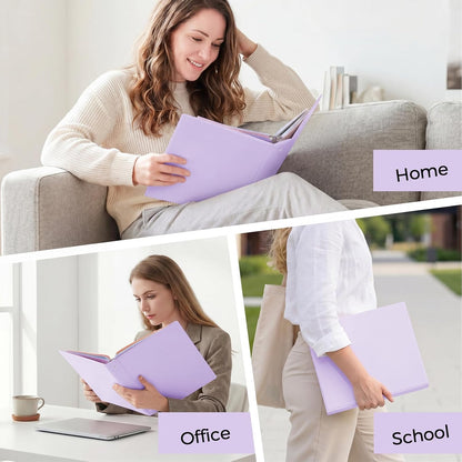 SKYDUE 1 Inch 3 Ring Binder with 8 Tab Dividers & 24 Labels, Pastel Binder Organizer for Letter Size Paper, Aesthetic School Binder for Notes, Documents, Office & Home Organization, Purple
