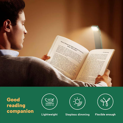 86lux Book Light, Rechargeable Reading Lights for Books in Bed, Ultralight Clip-on LED Bookmark Lamp with 3 Amber Colors & Stepless Dimming for Night Reading for Book Lovers, Papaya Orange