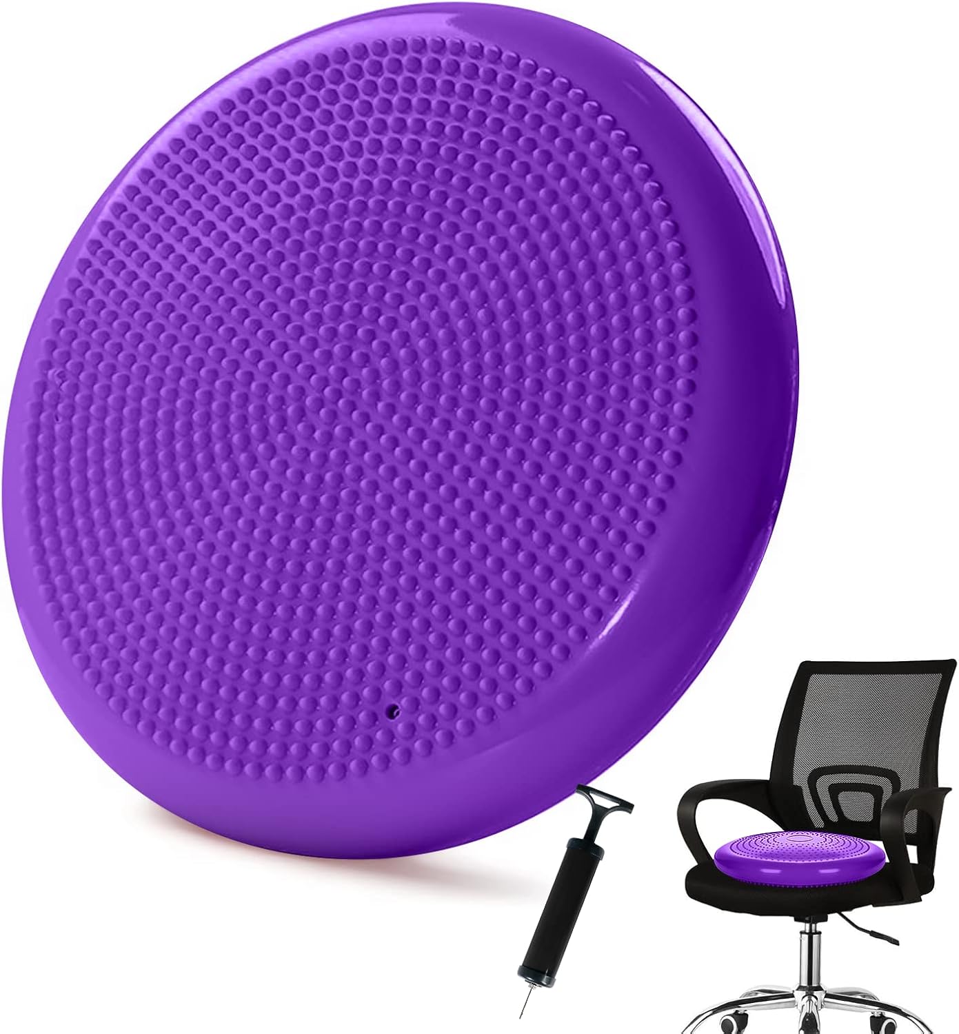 Wobble Cushion，Wiggle Seat，Balance Disc （Extra Thick 34cm/13.4in），for Balance Stability Training, Improve Sitting